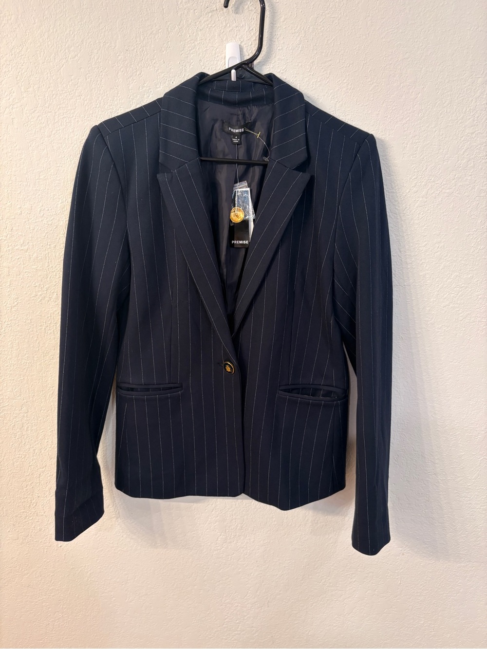 Premise Pinstripe Blazer - Navy Size 4 NWT